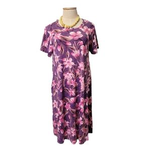 Lularoe Purple Floral Jessie Dress 3XL
